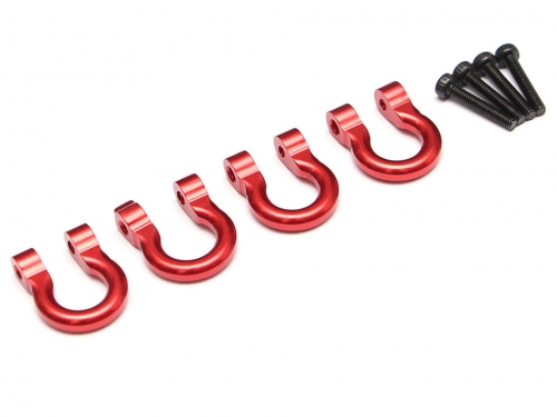 Team Raffee Co. Miscellaneous All Aluminum Towing Hook for RC Crawler (4) Red