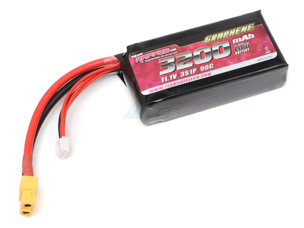 Team Raffee Co. Miscellaneous All 11.1V 3200mAh 90C Graphene 3S LiPo Soft Case Battery Pack XT60 Plug 88x44x25mm