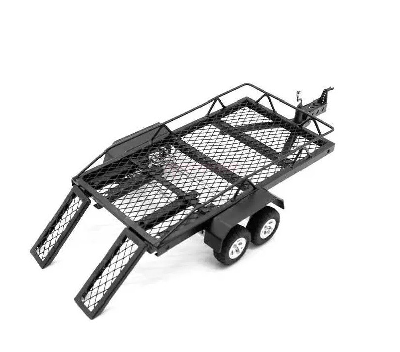 Team Raffee Co. Miscellaneous All 1/24 Scale Metal Dual Axle Trailer Black