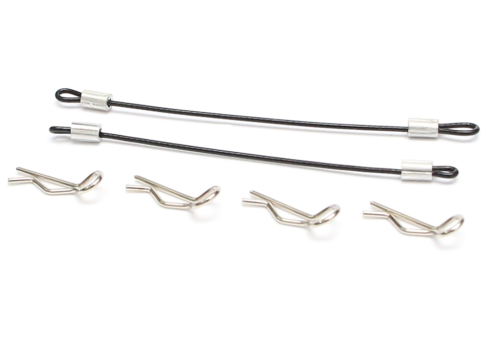 Team Raffee Co. Miscellaneous All 1/10 Car Body Clip with 80mm Cable (4) Black