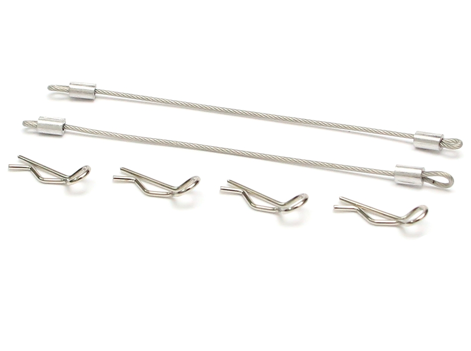 Team Raffee Co. Miscellaneous All 1/10 Car Body Clip with 80mm Cable (4) Gun Metal