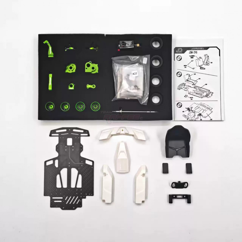 Team Raffee Co. Miscellaneous All 1/10 Go-Kart KIT Ver.A w/ Electronics & Stickers Green