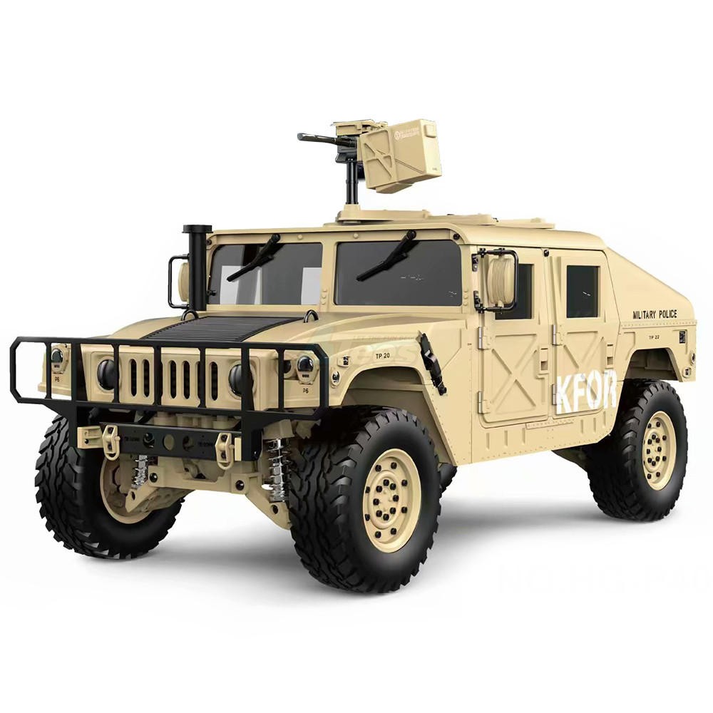 TRASPED TRASPED HG-P408 HG P408 1/10 4WD 2.4G 16CH 30+km/h US Military Truck Crawler w/ LED Light & Engine Sound Module ARTR Desert Yellow