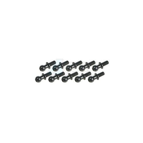 3Racing Miscellaneous All Aluminum 4.8mm Ball Stud L=6 (10 Pcs) - Black