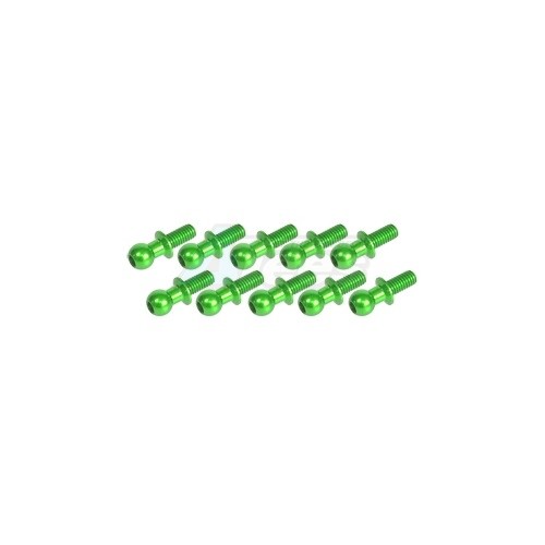 3Racing Miscellaneous All Aluminum 4.8mm Ball Stud L=6 (10 Pcs) - Green