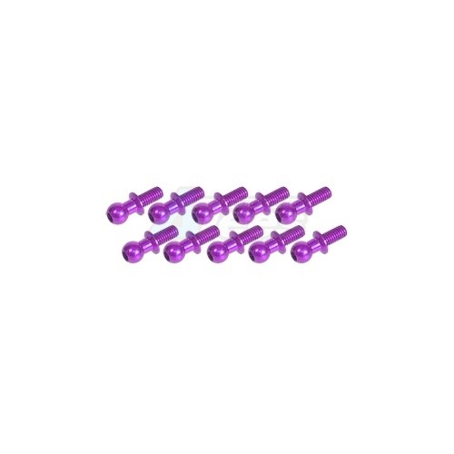 3Racing 3Racing Sakura Zero Aluminum 4.8MM Ball Stud L=6 (10 pcs) - Purple