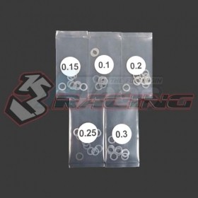 3Racing 3Racing Sakura D3 CS Sport Stainless Steel 4mm Shim Spacer 0.1/0.15/0.2/0.25/0.3mm Thickness 10pcs Each