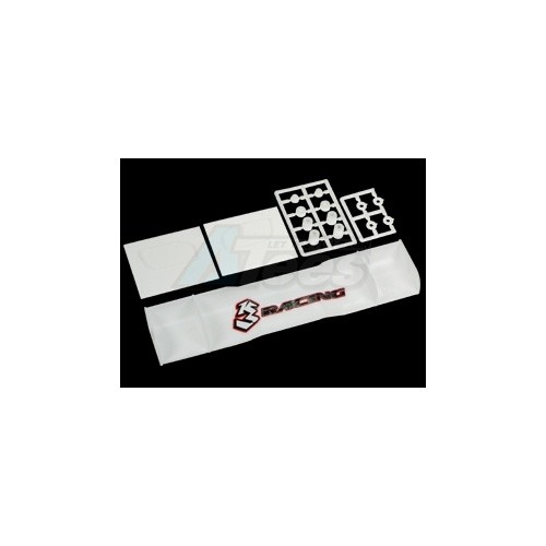 3Racing Miscellaneous All 195mm Pp Side Wings For 1/10 Gas Power Touring Car - White