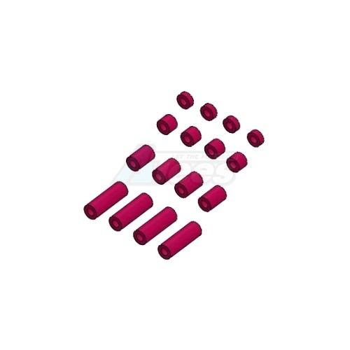 3Racing Tamiya Mini 4WD 2mm Spacer Set (Pink)