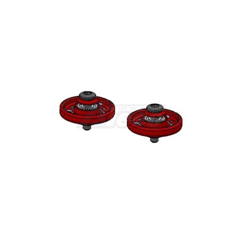 3Racing Tamiya Mini 4WD 13mm Aluminum Ball -Race Rollers ( Ringless )(Red)