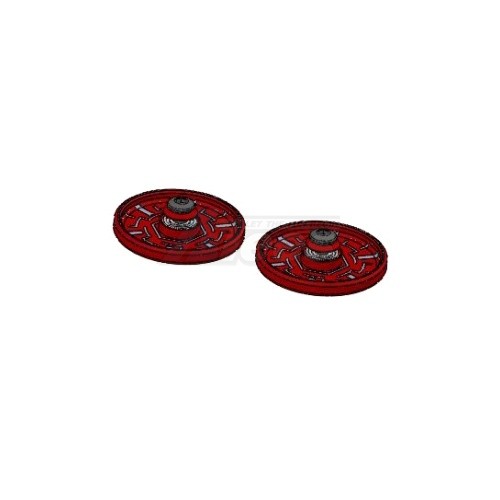 3Racing Tamiya Mini 4WD 19mm Aluminum Ball -Race Rollers ( Ringless )(Red)