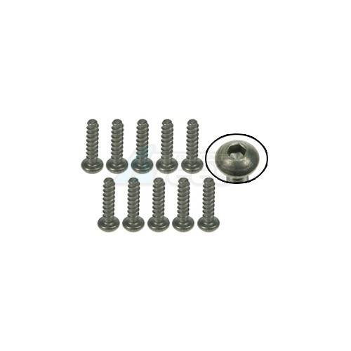 3Racing Miscellaneous All M2 x 8 Titanium Button Head Hex Socket - Self Tapping (10 Pcs)
