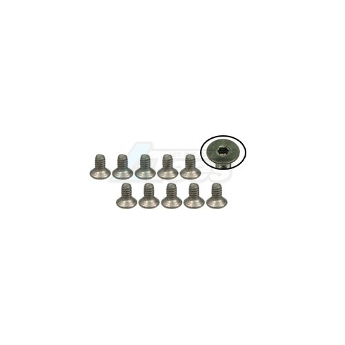 3Racing Miscellaneous All M2 x 4 Titanium Flat Head Hex Socket - Machine (10 Pcs)
