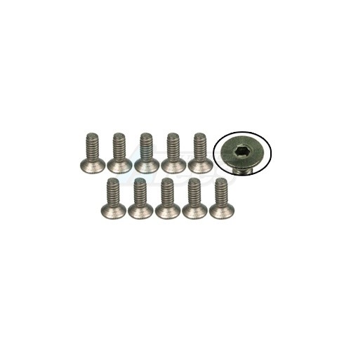 3Racing Miscellaneous All M2 x 6 Titanium Flat Head Hex Socket - Machine (10 Pcs)