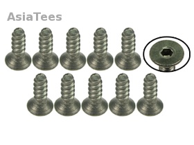 3Racing Miscellaneous All M2 x 6 Titanium Flat Head Hex Socket - Self Tapping (10 Pcs)