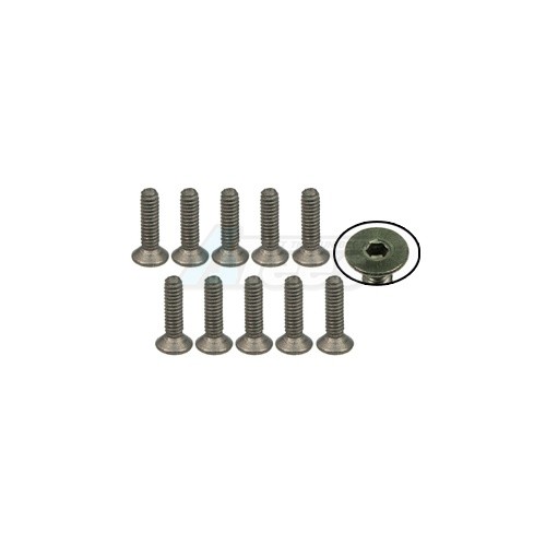 3Racing Miscellaneous All M2 x 8 Titanium Flat Head Hex Socket - Machine (10 Pcs)