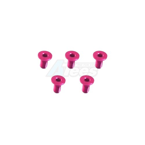 3Racing 3Racing Sakura XI Sport M3 x 6 AL7075 Flat Head Hex Socket - Machine (5 Pcs) Pink