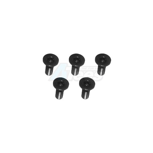 3Racing Miscellaneous All M3 x 8 AL7075 Flat Head Hex Socket - Machine (5 Pcs)- Black