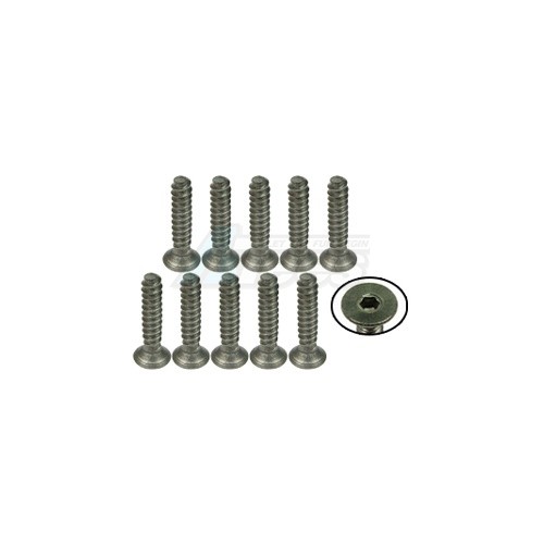 3Racing Miscellaneous All M3 x 15 Titanium Flat Head Hex Socket - Self Tapping (10 Pcs)