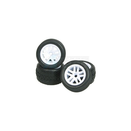 3Racing Miscellaneous All 5 Spoke Tyre Set For Micro-T (4pcs) White
