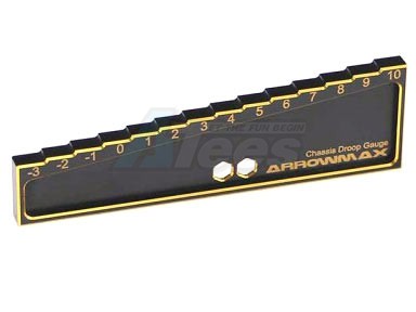 Arrowmax Miscellaneous All Chassis Droop Gauge -3 to 10mm for 1/8 1/10 Cars (20mm)?Black Golden