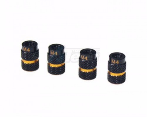 Arrowmax Miscellaneous All 4MM Aluminium Nut For 1/10 Set-Up System Black Golden (4)