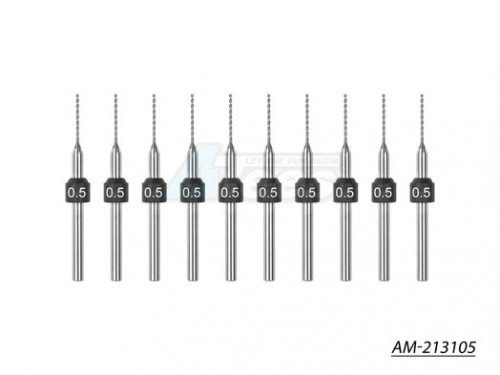 Arrowmax Miscellaneous All 0.5mm -10 Pcs PCB Shank Tungsten Carbide Micro Drill Bits Set (2.35mm)