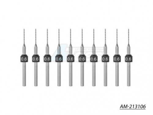 Arrowmax Miscellaneous All 0.6mm -10 Pcs PCB Shank Tungsten Carbide Micro Drill Bits Set (2.35mm)