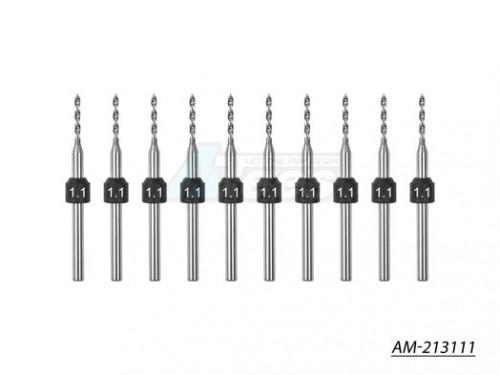 Arrowmax Miscellaneous All 1.1mm -10 Pcs PCB Shank Tungsten Carbide Micro Drill Bits Set (2.35mm)