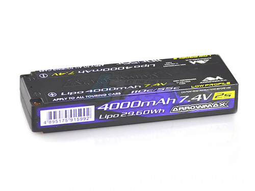 Arrowmax Miscellaneous All AM Lipo 4000mAh 2S TC Low Profile - 7.4V 55C Continuous 110C Burst