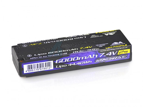 Arrowmax Miscellaneous All AM Lipo 6000mAh 2S TC Low Profile - 7.4V 55C Continuous 110C Burst