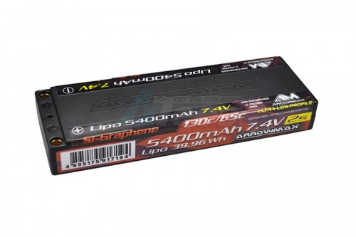Arrowmax Miscellaneous All AM Lipo 5400mAh 2S TC Ultra Low Profile - 7.4V 65C Continuous 130C Burst 5mm (Si-Graphene)