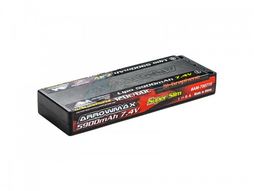 Arrowmax Miscellaneous All AM Lipo 5900mAh 2S TC Ultra Low Profile - 7.4V 60C Continuous 120C Burst 5mm (Si-Graphene)
