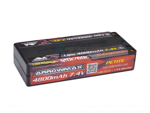 Arrowmax Miscellaneous All AM LiPo 4800mAh Low Profile Petite - 7.4V 60C/120C 5mm (Si-Graphene)