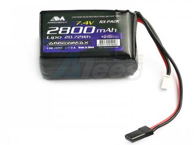 Arrowmax Miscellaneous All AM Lipo 2800mAh 2S TX/RX 7.4V Hump Pack