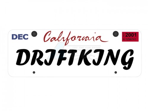 ATees Miscellaneous All Realistic California Licence Plate (DRIFTKING) For RC Cars