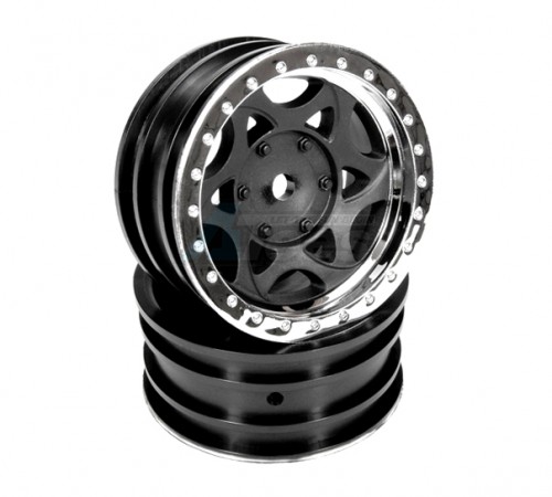 Axial Racing Axial SCX10 1.9 Walker Evans Wheels - Chrome/black (2Pcs)