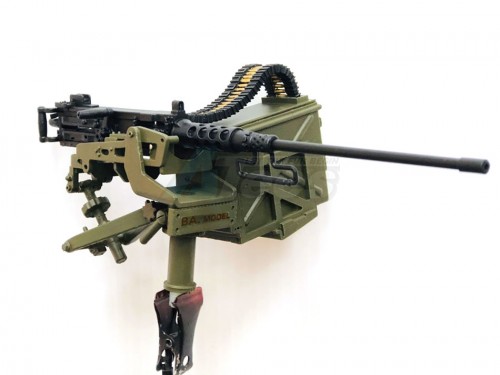 BA Model Studio Miscellaneous All 1/10 Scale Model M2HB Browning .50 Caliber Machine Gun Replica (Large Ammo Box wo/ Shield)