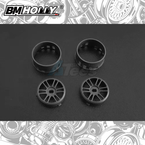 BM Racing Miscellaneous All AWD Gun Metal RPF1 Set Narrow (20mm)