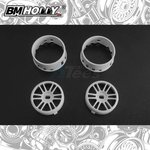 BM Racing Miscellaneous All AWD White RPF1 Set Narrow (20mm)