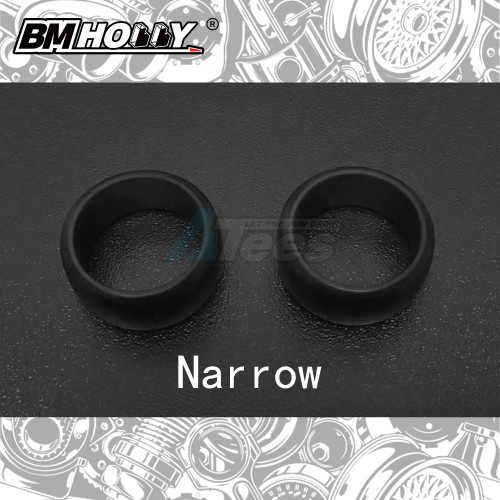 BM Racing Miscellaneous All BLACK 22MM Drift Tires Narrow (2Pcs)