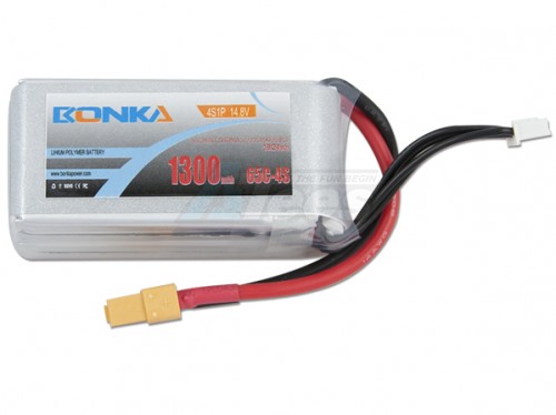 Bonka Power Miscellaneous All Bonka Power 1300mAh 4S 65C / 130C Wit XT60