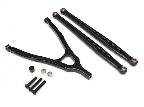 Boom Racing Axial SCX10 Aluminum Front Lower Chassis Linkage and Upper Y-Arm - 1 Set Black