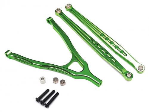 Boom Racing Axial SCX10 Aluminum Front Lower Chassis Linkage and Upper Y-Arm - 1 Set Green
