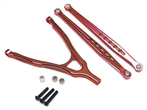 Boom Racing Axial SCX10 Aluminum Front Lower Chassis Linkage and Upper Y-Arm - 1 Set Red