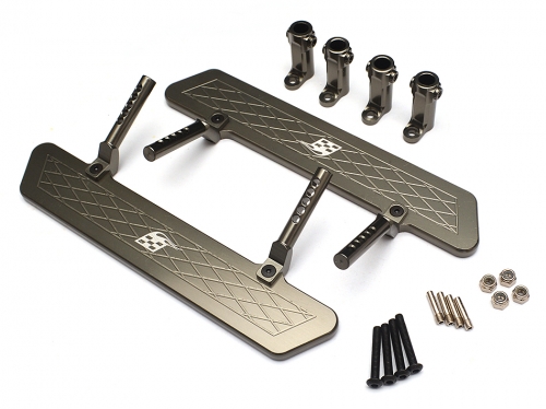 Boom Racing Axial SCX10 Aluminum Rock Rails Set - 1 Set Gun Metal