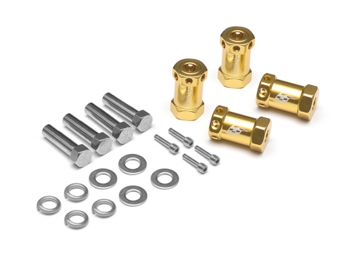 Boom Racing Miscellaneous All Aluminum Wheel Hex Widener V2 (4 pcs) (Offset: 17mm) Gold