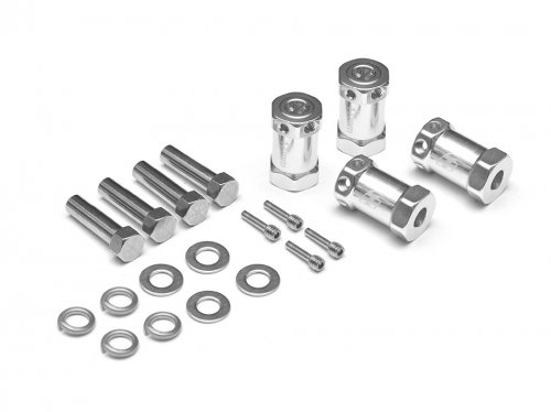 Boom Racing Miscellaneous All Aluminum Wheel Hex Widener V2 (4 pcs) (Offset: 17mm) Silver