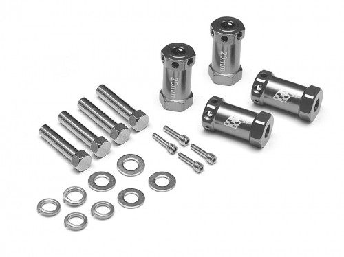 Boom Racing Miscellaneous All Aluminum Wheel Hex Widener V2 (4 pcs) (Offset: 20mm) Gun Metal
