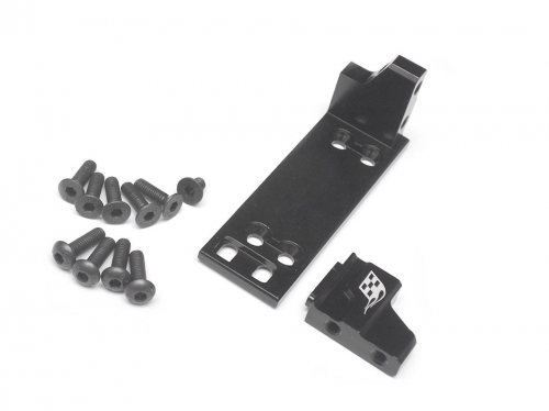 Boom Racing Axial SCX10 ScaleTrail™ Aluminum Adjustable One-Piece Servo Plate Mount Black